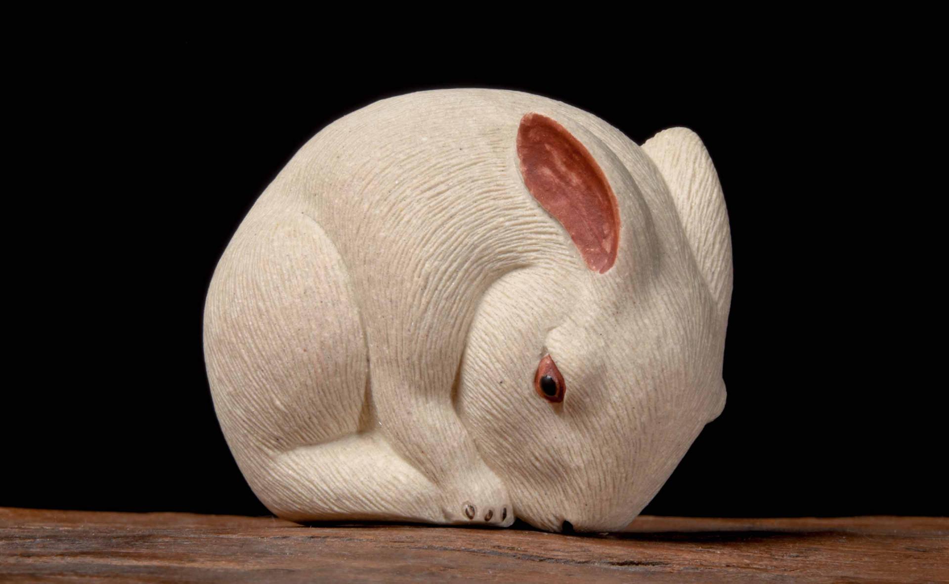 HandMade Baby Rabbit Tea Pet by artist Zhao Yonghui