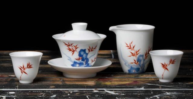 Chinese tea set single item porcelain gaiwan tea cup pitcher tea strainer fish 