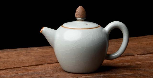 Feng Zi Studio Acorn Ru Glaze Tea Pot
